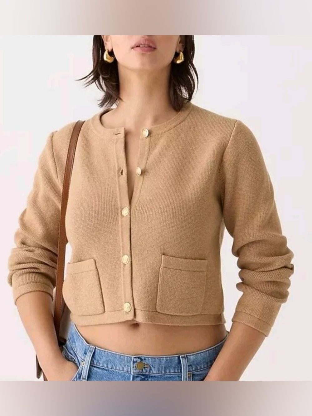 J Crew Women’s Emilie Tan Lady Jacket Cardigan— Size M